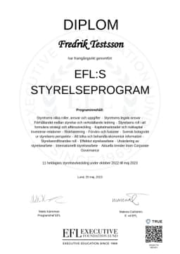 Diplom, EFL Executive Education