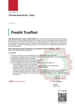 Certifikat, Tuff ledarskapsträning