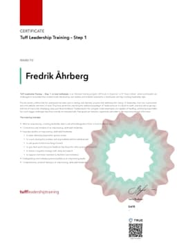 Certificate, Tuff ledarskapsträning
